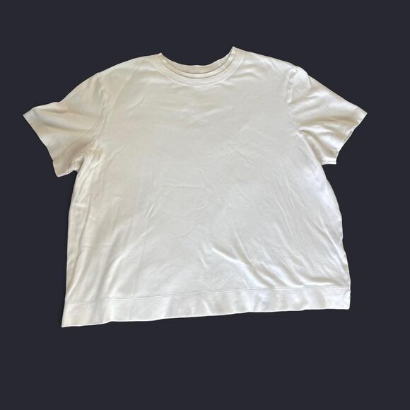 White Cream Westbound women's crew neck tee with a relaxed fit and double collar - Picture 1 of 4